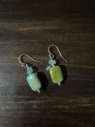 Turquoise & Apatite earrings