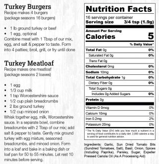 Sundried Tomato Basil Burger & Meatloaf Mix