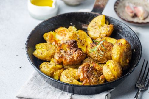 Cheddar Ale Smashed Potatoes