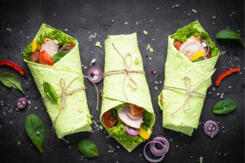 Roasted Red Pepper Hummus Wrap