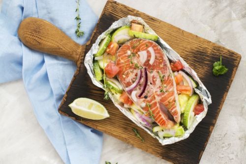 Salmon and Summer Veggies in Foil